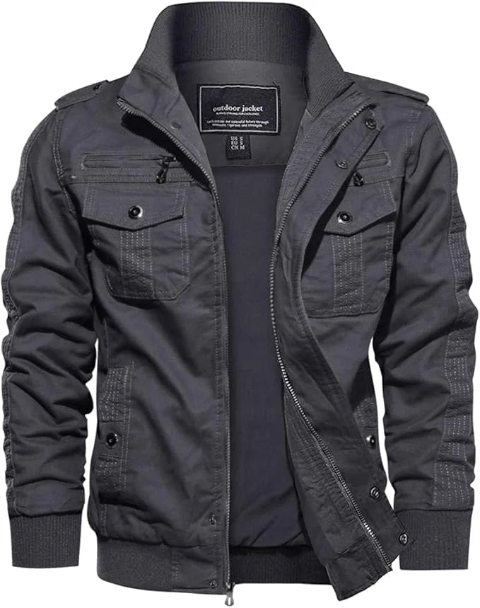 EKLENTSON Blouson mi-saison homme – Veste de travail cargo avec plusieurs poches, veste d'extérieur et de loisirs légère pour le printemps et l'automne