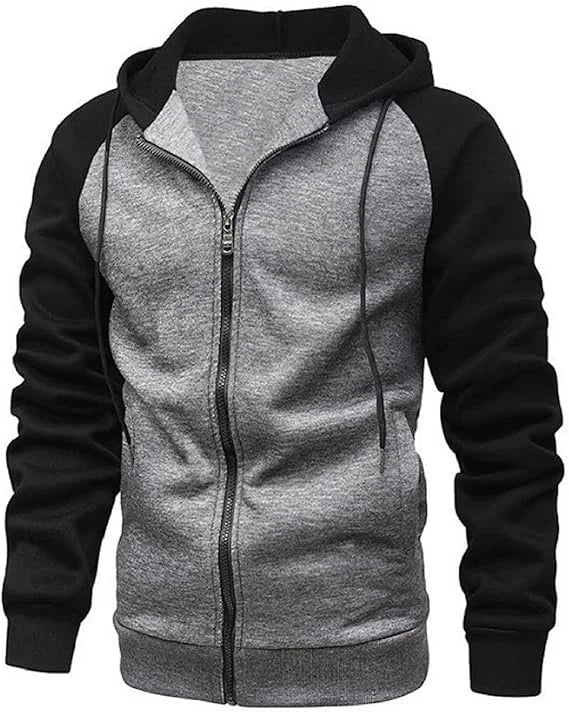 Sweat-shirt zippé à capuche pour homme – Zip Hoodie, Sweat à capuche zippé, Veste décontractée confortable, Tailles S–2XL